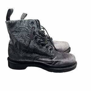 Dr. Martens Women's Size 8 1460 Gray Velvet Brocade Combat Boots